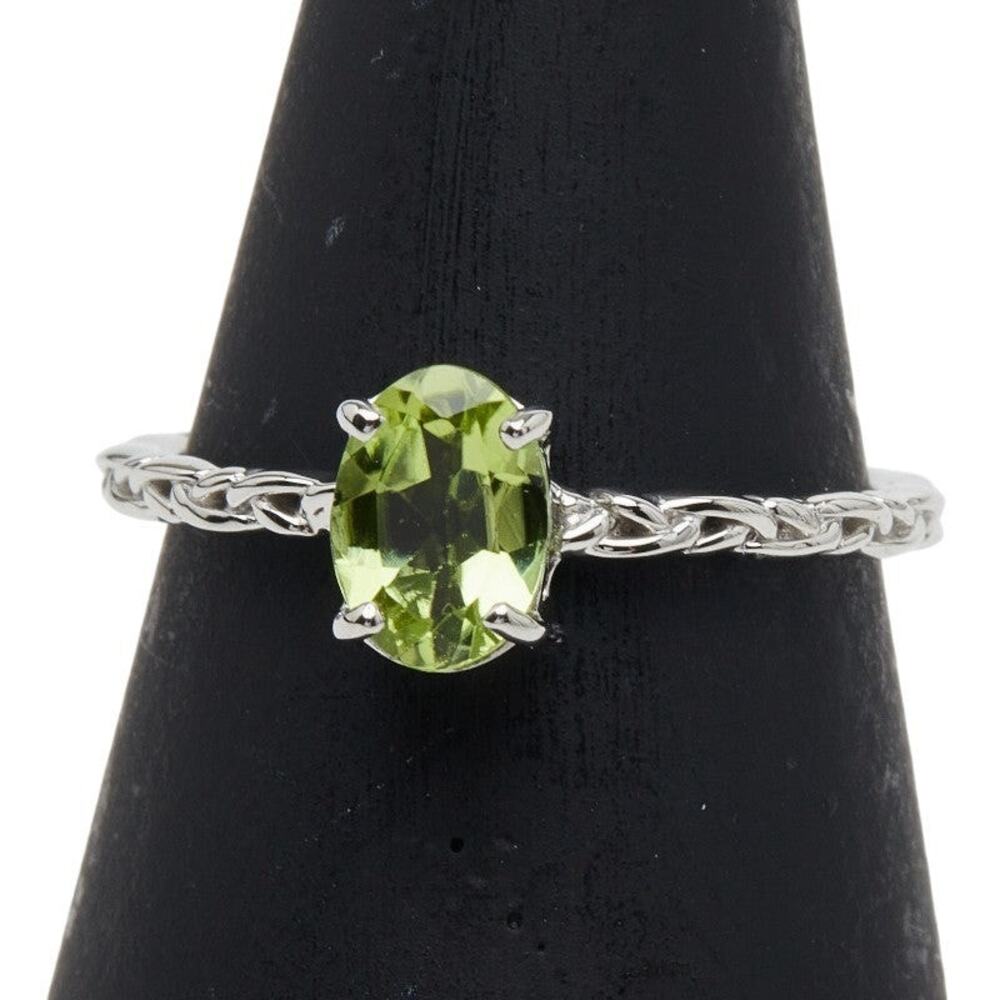 Unbranded Peridot Platinum 900 Ring Silver